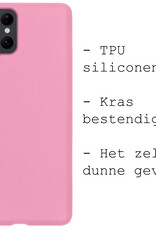 BASEY. Hoes Geschikt voor Samsung S22 Ultra Hoesje Siliconen Back Cover Case Met Screenprotector - Hoesje Geschikt voor Samsung Galaxy S22 Ultra Hoes Cover Hoesje - Lichtroze