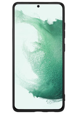 BASEY. Hoes Geschikt voor Samsung S22 Ultra Hoesje Siliconen Back Cover Case Met Screenprotector - Hoesje Geschikt voor Samsung Galaxy S22 Ultra Hoes Cover Hoesje - Zwart