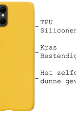 BASEY. Hoes Geschikt voor Samsung S22 Ultra Hoesje Siliconen Back Cover Case Met 2x Screenprotector - Hoesje Geschikt voor Samsung Galaxy S22 Ultra Hoes Cover Hoesje - Geel