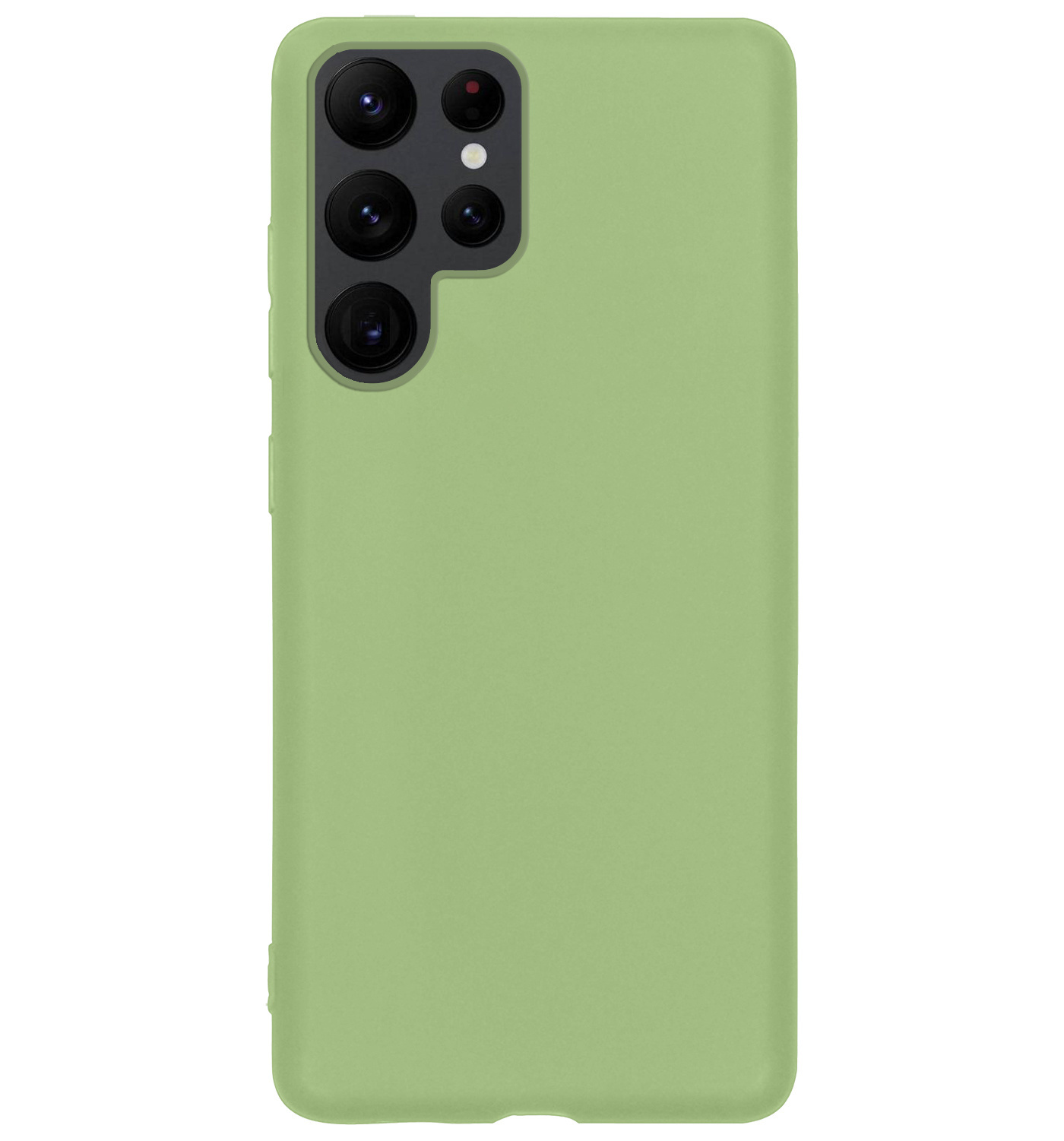 BASEY. Hoes Geschikt voor Samsung S22 Ultra Hoesje Siliconen Back Cover Case Met 2x Screenprotector - Hoesje Geschikt voor Samsung Galaxy S22 Ultra Hoes Cover Hoesje - Groen