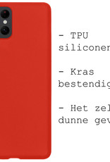 BASEY. Hoes Geschikt voor Samsung S22 Ultra Hoesje Siliconen Back Cover Case Met 2x Screenprotector - Hoesje Geschikt voor Samsung Galaxy S22 Ultra Hoes Cover Hoesje - Rood