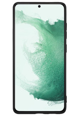 Samsung Galaxy S22 Ultra Hoesje Siliconen Met 2x Screenprotector - Samsung Galaxy S22 Ultra Case Met 2x Screenprotector - Zwart