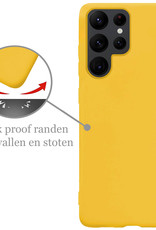 Nomfy Hoesje Geschikt voor Samsung S22 Ultra Hoesje Siliconen Cover Case Met Screenprotector - Hoes Geschikt voor Samsung Galaxy S22 Ultra Hoes Back Case - Geel