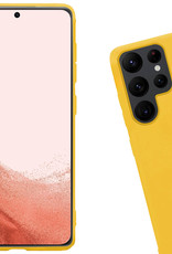 Nomfy Hoesje Geschikt voor Samsung S22 Ultra Hoesje Siliconen Cover Case Met Screenprotector - Hoes Geschikt voor Samsung Galaxy S22 Ultra Hoes Back Case - Geel