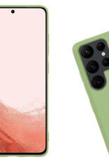 Nomfy Hoesje Geschikt voor Samsung S22 Ultra Hoesje Siliconen Cover Case Met Screenprotector - Hoes Geschikt voor Samsung Galaxy S22 Ultra Hoes Back Case - Groen