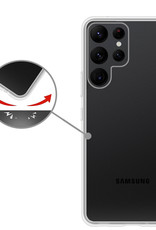 Nomfy Hoesje Geschikt voor Samsung S22 Ultra Hoesje Siliconen Cover Case Met Screenprotector - Hoes Geschikt voor Samsung Galaxy S22 Ultra Hoes Back Case - Transparant