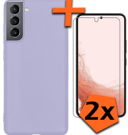 Nomfy Nomfy Samsung Galaxy S22 Hoesje Siliconen Met 2x Screenprotector - Lila