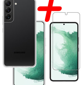 BASEY. BASEY. Samsung Galaxy S22 Plus Hoesje Siliconen Met Screenprotector - Transparant