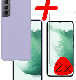 BASEY. BASEY. Samsung Galaxy S22 Plus Hoesje Siliconen Met 2x Screenprotector - Lila