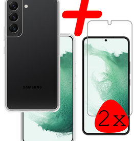 BASEY. BASEY. Samsung Galaxy S22 Plus Hoesje Siliconen Met 2x Screenprotector - Transparant