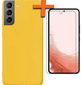 Nomfy Nomfy Samsung Galaxy S22 Plus Hoesje Siliconen Met Screenprotector - Geel