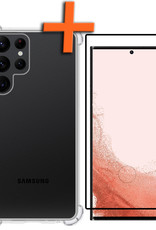 Nomfy Hoesje Geschikt voor Samsung S22 Ultra Hoesje Shock Proof Cover Case Shockproof Met Screenprotector - Hoes Geschikt voor Samsung Galaxy S22 Ultra Hoes Siliconen Back Case - Transparant