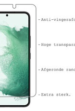 BASEY. Hoes Geschikt voor Samsung S22 Hoesje Bookcase Hoes Flip Case Book Cover Met Screenprotector - Hoesje Geschikt voor Samsung Galaxy S22 Hoes Book Case Hoesje - Turquoise