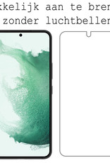 BASEY. Hoes Geschikt voor Samsung S22 Hoesje Bookcase Hoes Flip Case Book Cover Met Screenprotector - Hoesje Geschikt voor Samsung Galaxy S22 Hoes Book Case Hoesje - Turquoise