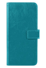 BASEY. Hoes Geschikt voor Samsung S22 Hoesje Bookcase Hoes Flip Case Book Cover Met 2x Screenprotector - Hoesje Geschikt voor Samsung Galaxy S22 Hoes Book Case Hoesje - Turquoise