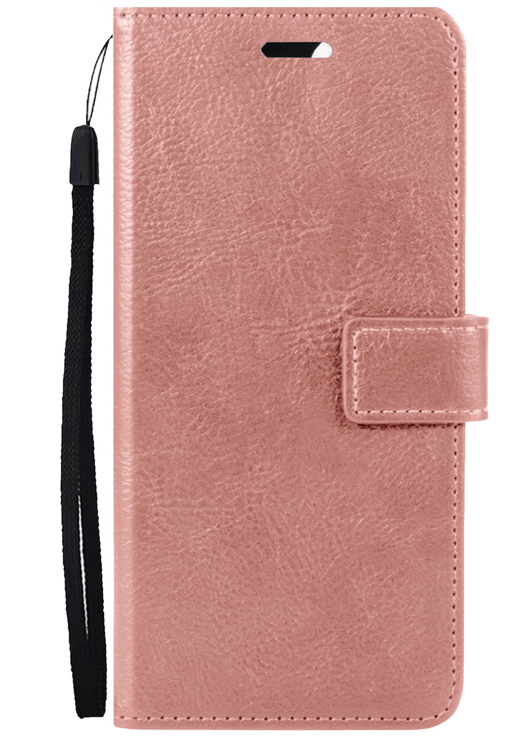 Nomfy Hoesje Geschikt voor Samsung S22 Hoes Bookcase Flipcase Book Cover Met 2x Screenprotector - Hoes Geschikt voor Samsung Galaxy S22 Hoesje Book Case - Rosé goud