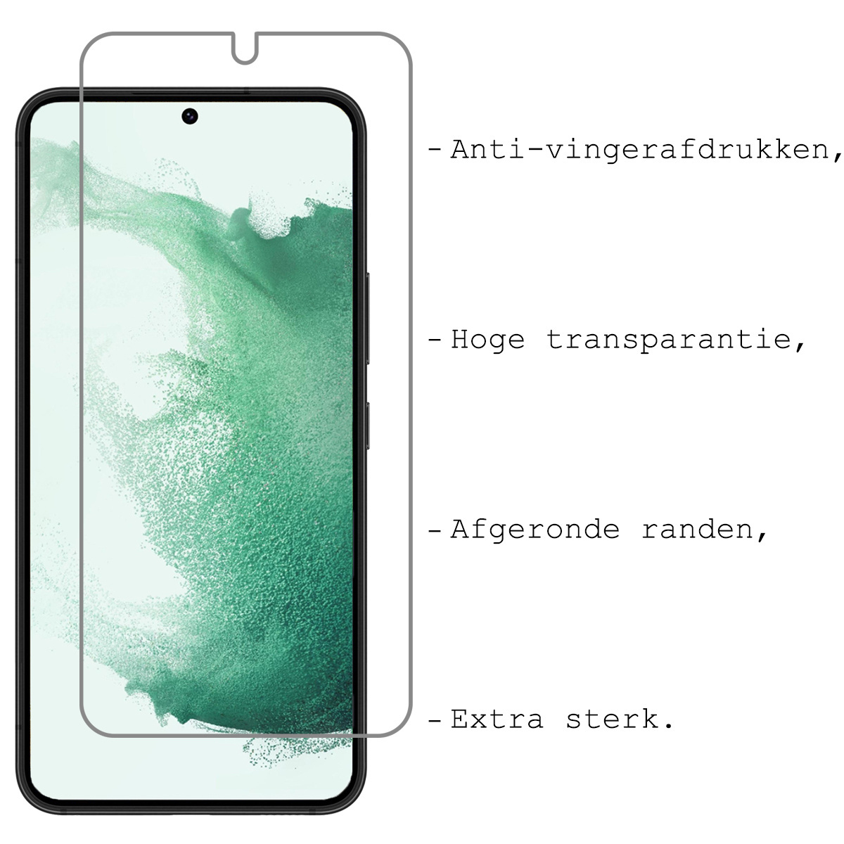 BASEY. Hoes Geschikt voor Samsung S22 Plus Hoesje Bookcase Hoes Flip Case Book Cover Met Screenprotector - Hoesje Geschikt voor Samsung Galaxy S22 Plus Hoes Book Case Hoesje - Paars