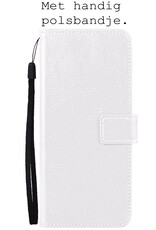 BASEY. Hoes Geschikt voor Samsung S22 Plus Hoesje Bookcase Hoes Flip Case Book Cover Met Screenprotector - Hoesje Geschikt voor Samsung Galaxy S22 Plus Hoes Book Case Hoesje - Wit