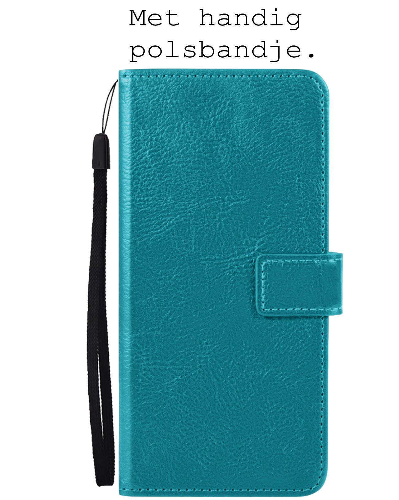 BASEY. Hoes Geschikt voor Samsung S22 Plus Hoesje Bookcase Hoes Flip Case Book Cover Met 2x Screenprotector - Hoesje Geschikt voor Samsung Galaxy S22 Plus Hoes Book Case Hoesje - Turquoise
