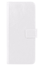 BASEY. Hoes Geschikt voor Samsung S22 Plus Hoesje Bookcase Hoes Flip Case Book Cover Met 2x Screenprotector - Hoesje Geschikt voor Samsung Galaxy S22 Plus Hoes Book Case Hoesje - Wit