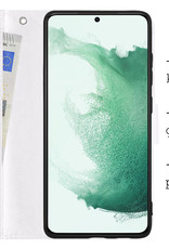 BASEY. Samsung Galaxy S22 Plus Hoesje Bookcase Met 2x Screenprotector - Samsung Galaxy S22 Plus Case Hoes Cover - Samsung Galaxy S22 Plus 2x Screenprotector - Wit