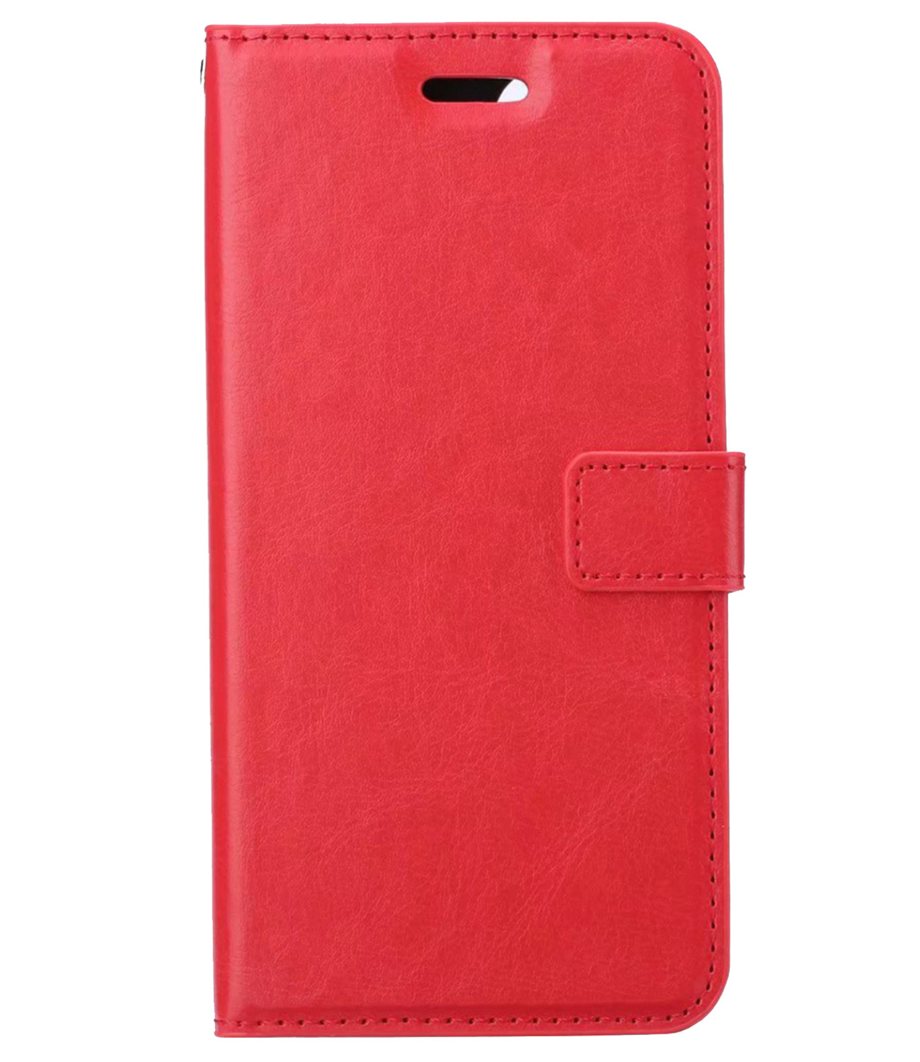 BASEY. Hoes Geschikt voor Samsung S22 Ultra Hoesje Bookcase Hoes Flip Case Book Cover Met Screenprotector - Hoesje Geschikt voor Samsung Galaxy S22 Ultra Hoes Book Case Hoesje - Rood