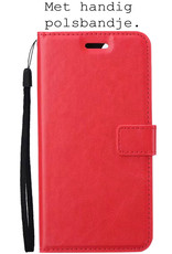 BASEY. Hoes Geschikt voor Samsung S22 Ultra Hoesje Bookcase Hoes Flip Case Book Cover Met Screenprotector - Hoesje Geschikt voor Samsung Galaxy S22 Ultra Hoes Book Case Hoesje - Rood