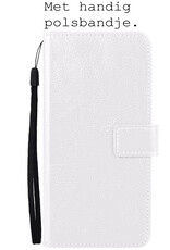 BASEY. Hoes Geschikt voor Samsung S22 Ultra Hoesje Bookcase Hoes Flip Case Book Cover Met Screenprotector - Hoesje Geschikt voor Samsung Galaxy S22 Ultra Hoes Book Case Hoesje - Wit