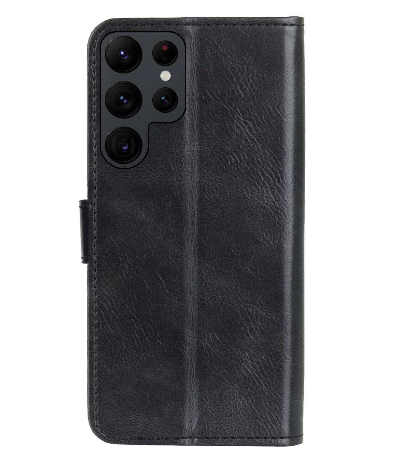 BASEY. Hoes Geschikt voor Samsung S22 Ultra Hoesje Bookcase Hoes Flip Case Book Cover Met Screenprotector - Hoesje Geschikt voor Samsung Galaxy S22 Ultra Hoes Book Case Hoesje - Zwart