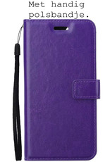 BASEY. Hoes Geschikt voor Samsung S22 Ultra Hoesje Bookcase Hoes Flip Case Book Cover Met 2x Screenprotector - Hoesje Geschikt voor Samsung Galaxy S22 Ultra Hoes Book Case Hoesje - Paars