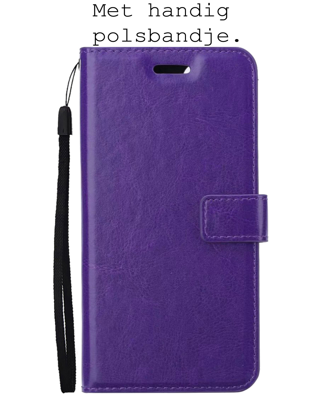 BASEY. Hoes Geschikt voor Samsung S22 Ultra Hoesje Bookcase Hoes Flip Case Book Cover Met 2x Screenprotector - Hoesje Geschikt voor Samsung Galaxy S22 Ultra Hoes Book Case Hoesje - Paars