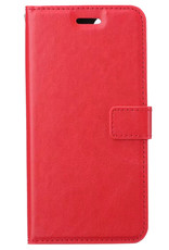 BASEY. Hoes Geschikt voor Samsung S22 Ultra Hoesje Bookcase Hoes Flip Case Book Cover Met 2x Screenprotector - Hoesje Geschikt voor Samsung Galaxy S22 Ultra Hoes Book Case Hoesje - Rood