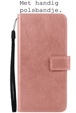 BASEY. Hoes Geschikt voor Samsung S22 Ultra Hoesje Bookcase Hoes Flip Case Book Cover Met 2x Screenprotector - Hoesje Geschikt voor Samsung Galaxy S22 Ultra Hoes Book Case Hoesje - Rosé goud
