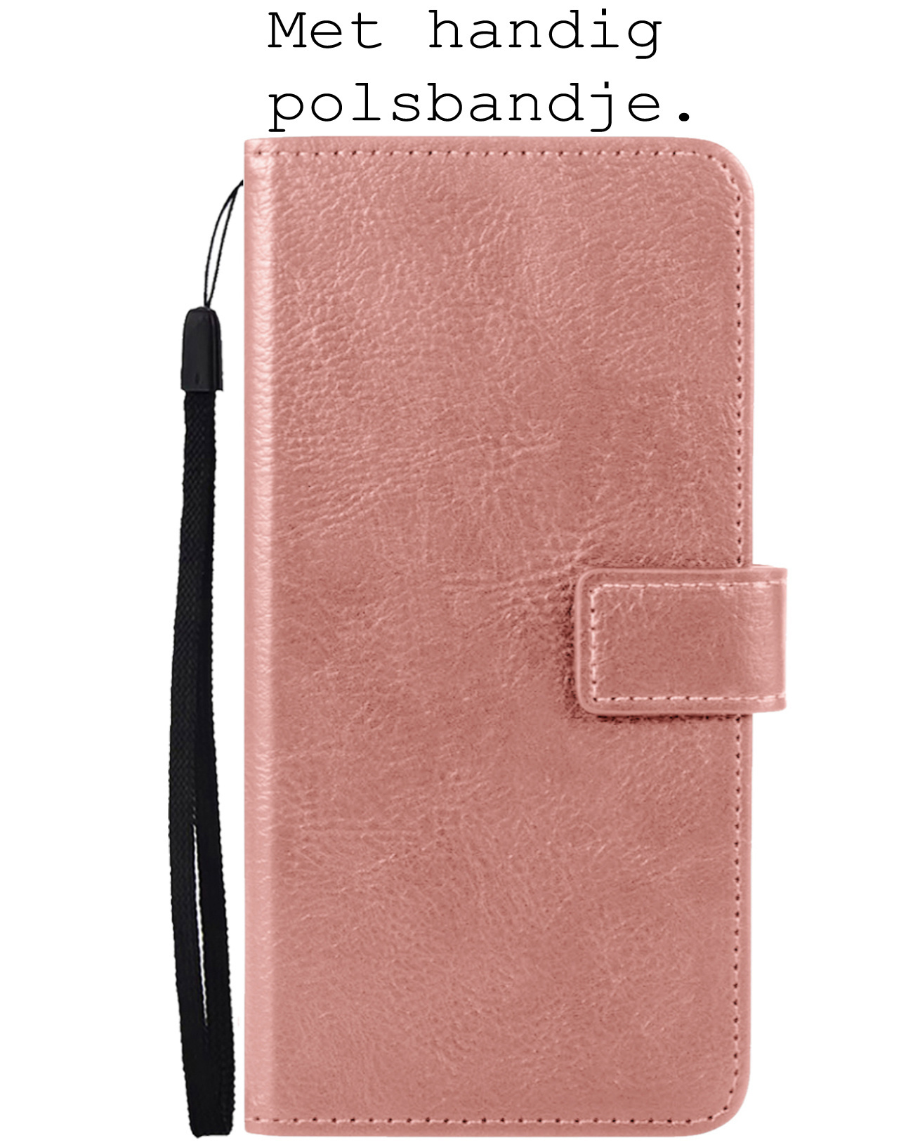 BASEY. Hoes Geschikt voor Samsung S22 Ultra Hoesje Bookcase Hoes Flip Case Book Cover Met 2x Screenprotector - Hoesje Geschikt voor Samsung Galaxy S22 Ultra Hoes Book Case Hoesje - Rosé goud