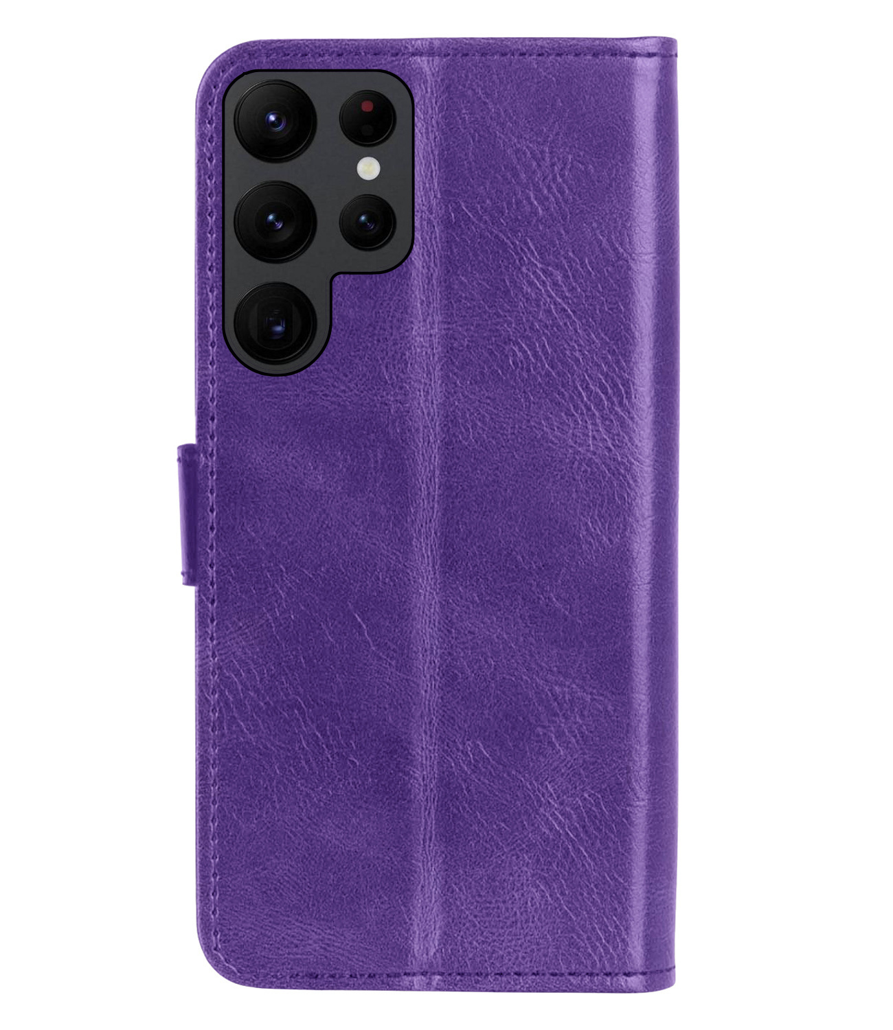 Nomfy Hoesje Geschikt voor Samsung S22 Ultra Hoes Bookcase Flipcase Book Cover Met Screenprotector - Hoes Geschikt voor Samsung Galaxy S22 Ultra Hoesje Book Case - Paars