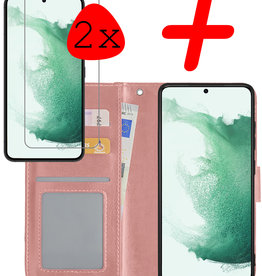 BASEY. BASEY. Samsung Galaxy S22 Hoesje Bookcase Rose goud Met 2x Screenprotector