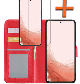 Nomfy Nomfy Samsung Galaxy S22 Hoesje Bookcase Rood Met Screenprotector