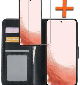 Nomfy Nomfy Samsung Galaxy S22 Plus Hoesje Bookcase Zwart Met Screenprotector