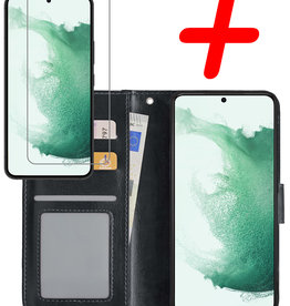 BASEY. BASEY. Samsung Galaxy S22 Ultra Hoesje Bookcase Zwart Met Screenprotector