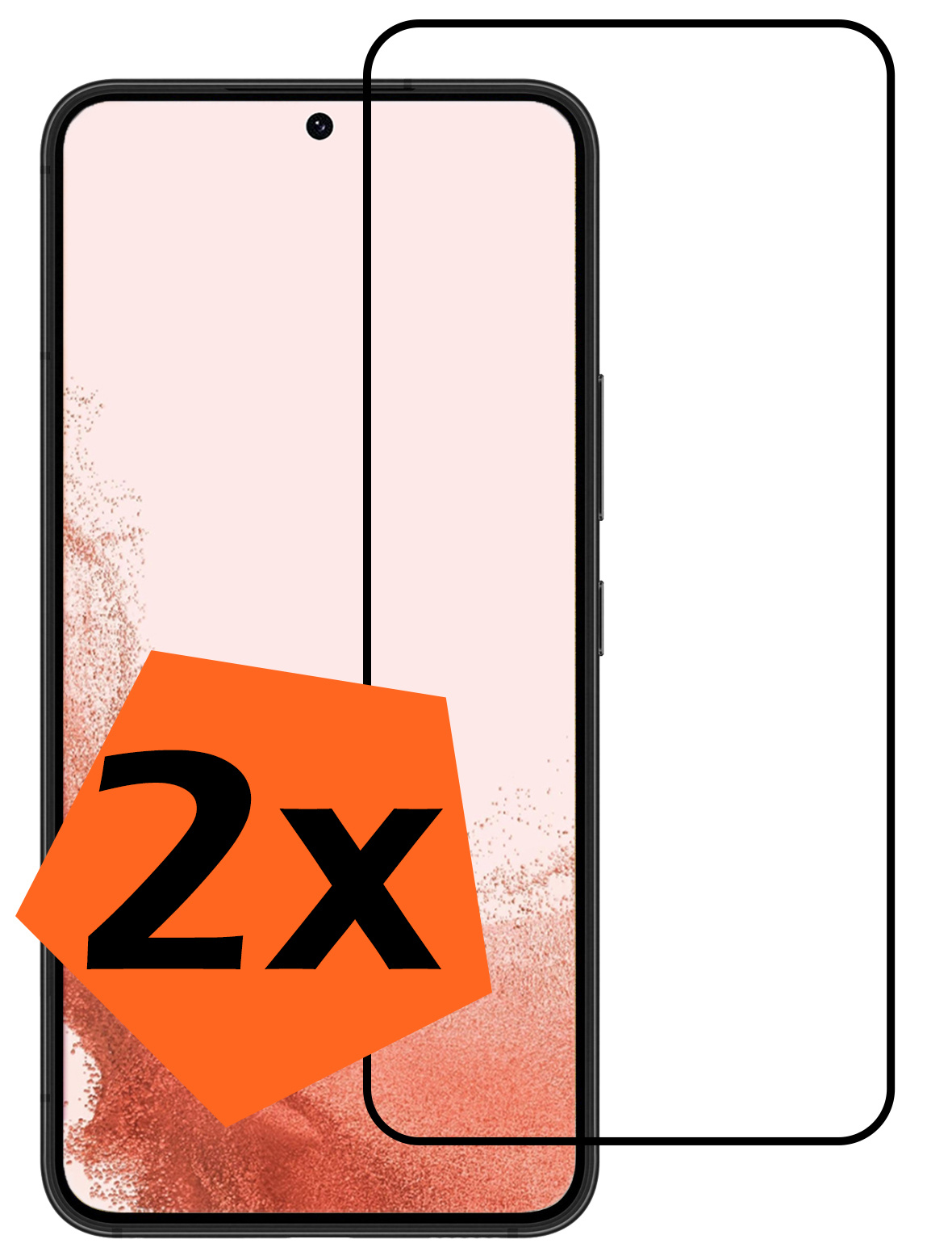 Nomfy Screenprotector Geschikt voor Samsung S22 Screenprotector Bescherm Glas - Screenprotector Geschikt voor Samsung Galaxy S22 Screen Protector Tempered Glass Full Screen Full Cover - 2 PACK