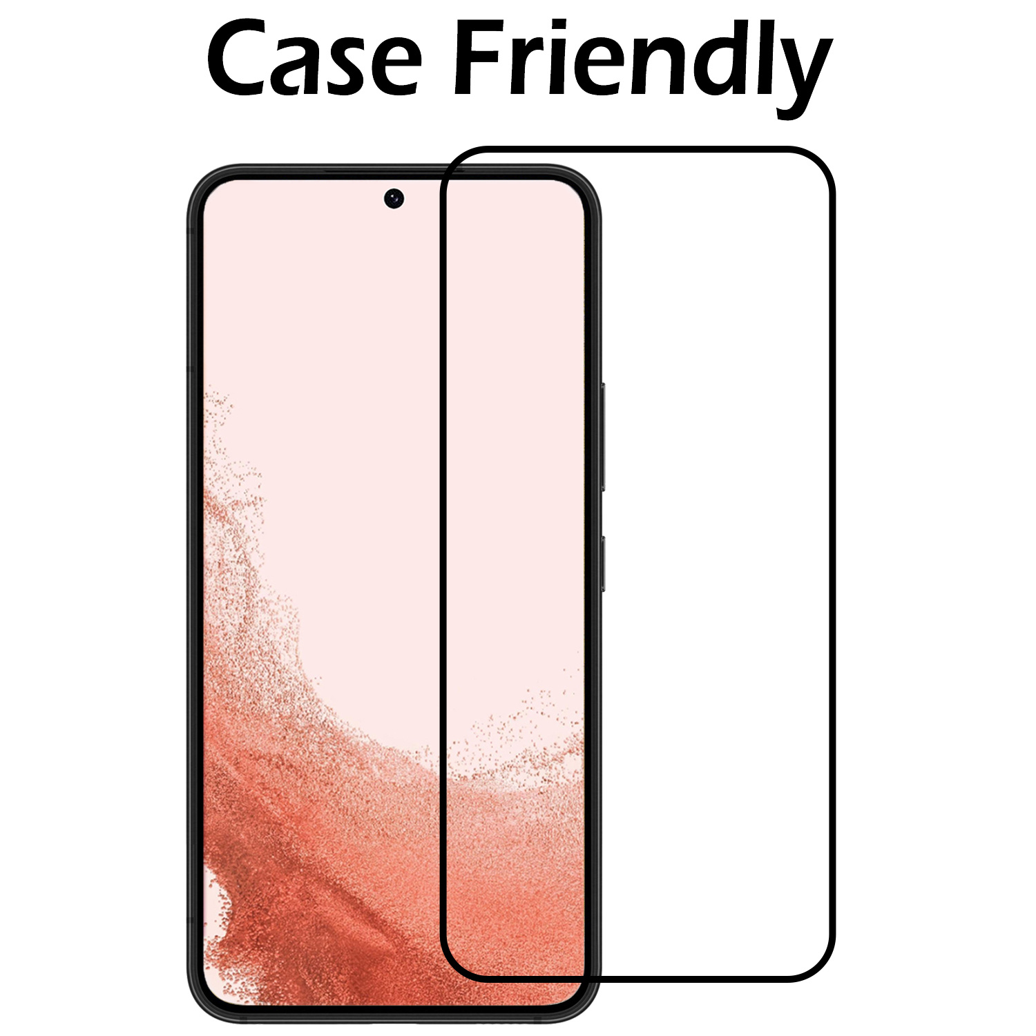 Nomfy Screenprotector Geschikt voor Samsung S22 Screenprotector Bescherm Glas - Screenprotector Geschikt voor Samsung Galaxy S22 Screen Protector Tempered Glass Full Screen Full Cover - 2 PACK