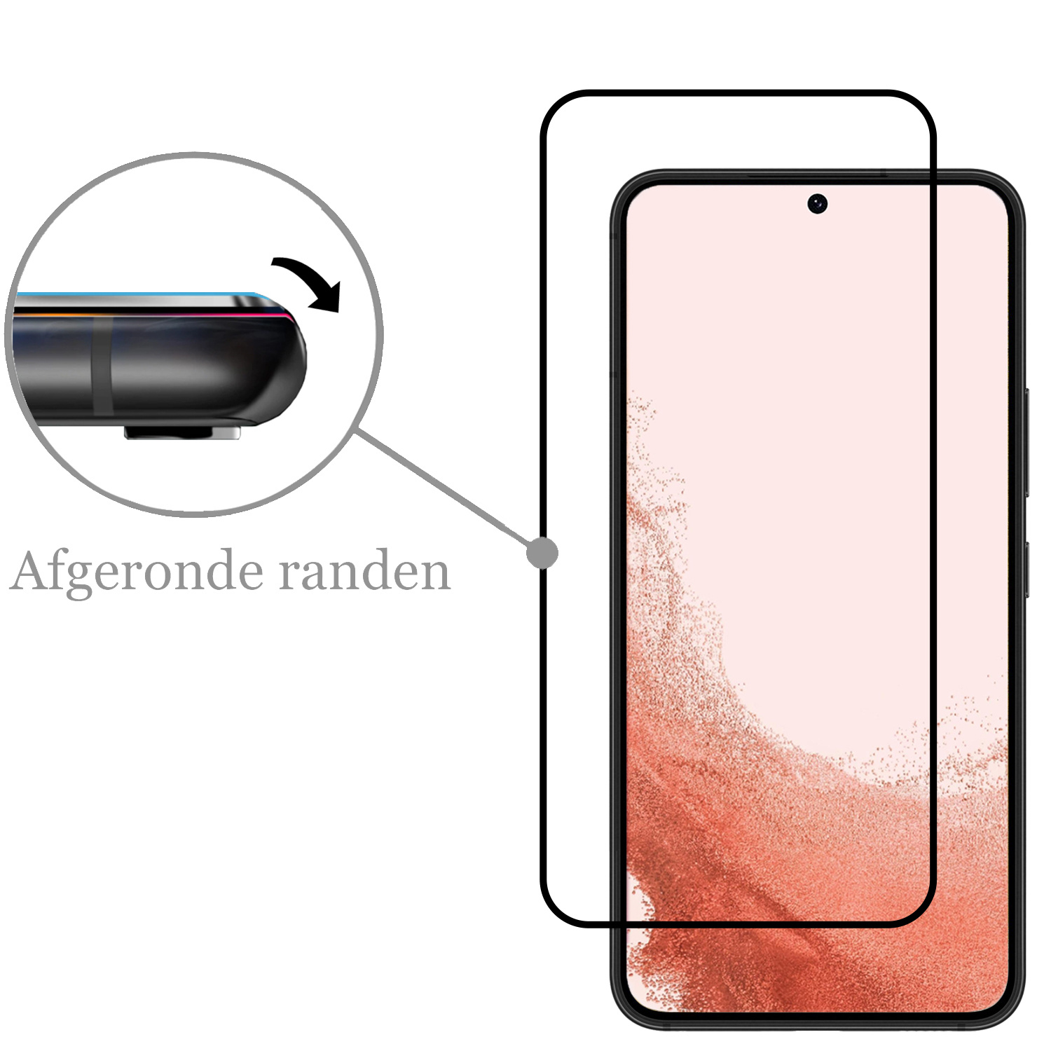 Nomfy Screenprotector Geschikt voor Samsung S22 Screenprotector Bescherm Glas - Screenprotector Geschikt voor Samsung Galaxy S22 Screen Protector Tempered Glass Full Screen Full Cover - 2 PACK