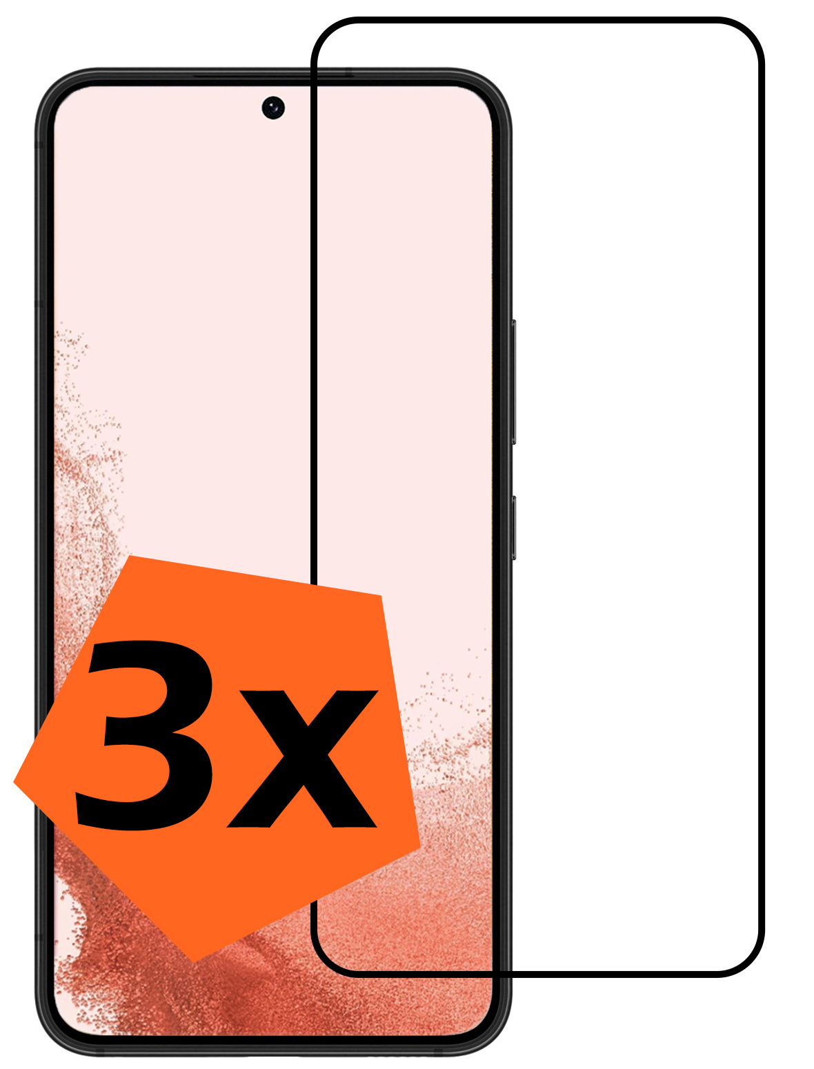 Nomfy Screenprotector Geschikt voor Samsung S22 Screenprotector Bescherm Glas - Screenprotector Geschikt voor Samsung Galaxy S22 Screen Protector Tempered Glass Full Screen Full Cover - 3 PACK