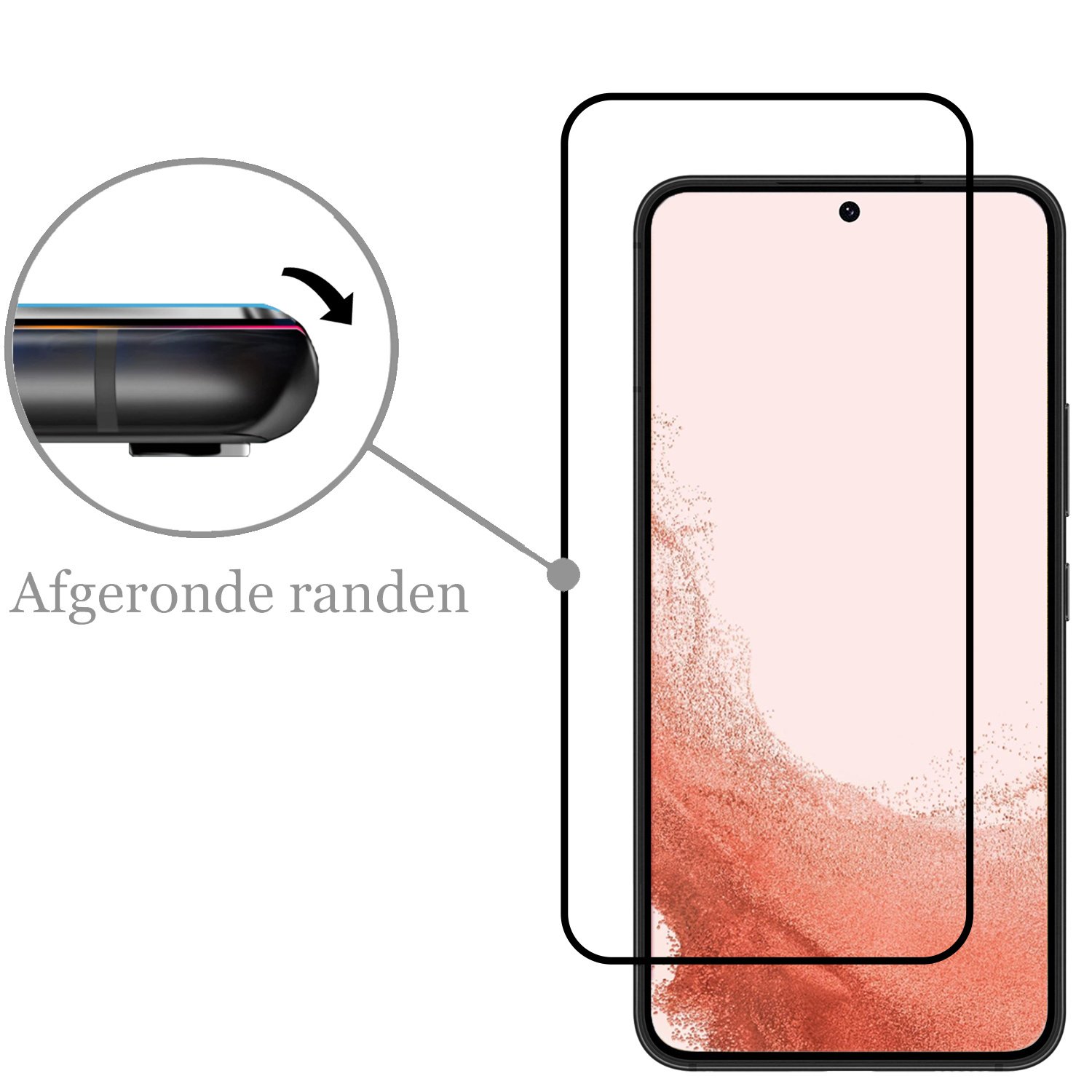 Nomfy Screenprotector Geschikt voor Samsung S22 Plus Screenprotector Bescherm Glas - Screenprotector Geschikt voor Samsung Galaxy S22 Plus Screen Protector Tempered Glass Full Screen Full Cover - 3 PACK