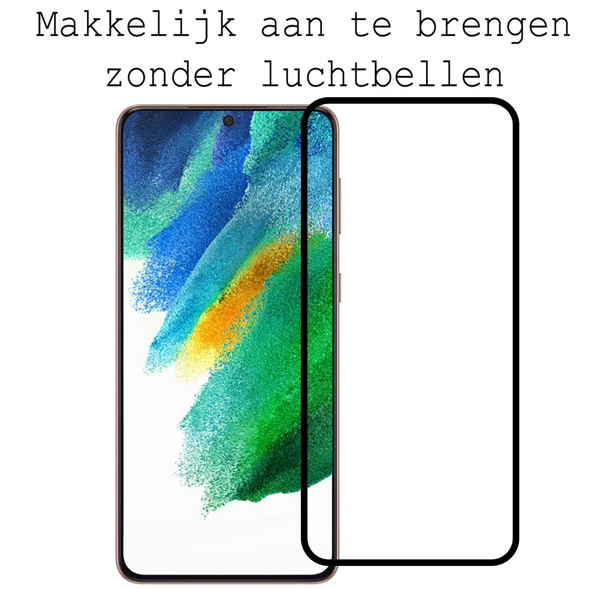 BASEY. Screenprotector Geschikt voor Samsung S21 FE Screenprotector Beschermglas Full Cover - Screenprotector Geschikt voor Samsung Galaxy S21 FE Screen Protector Full Cover