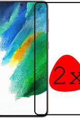 BASEY. Screenprotector Geschikt voor Samsung S21 FE Screenprotector Beschermglas Full Cover - Screenprotector Geschikt voor Samsung Galaxy S21 FE Screen Protector Full Cover - 2 Stuks