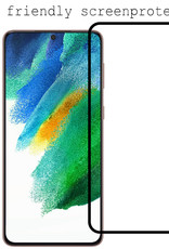 BASEY. Screenprotector Geschikt voor Samsung S21 FE Screenprotector Beschermglas Full Cover - Screenprotector Geschikt voor Samsung Galaxy S21 FE Screen Protector Full Cover - 2 Stuks