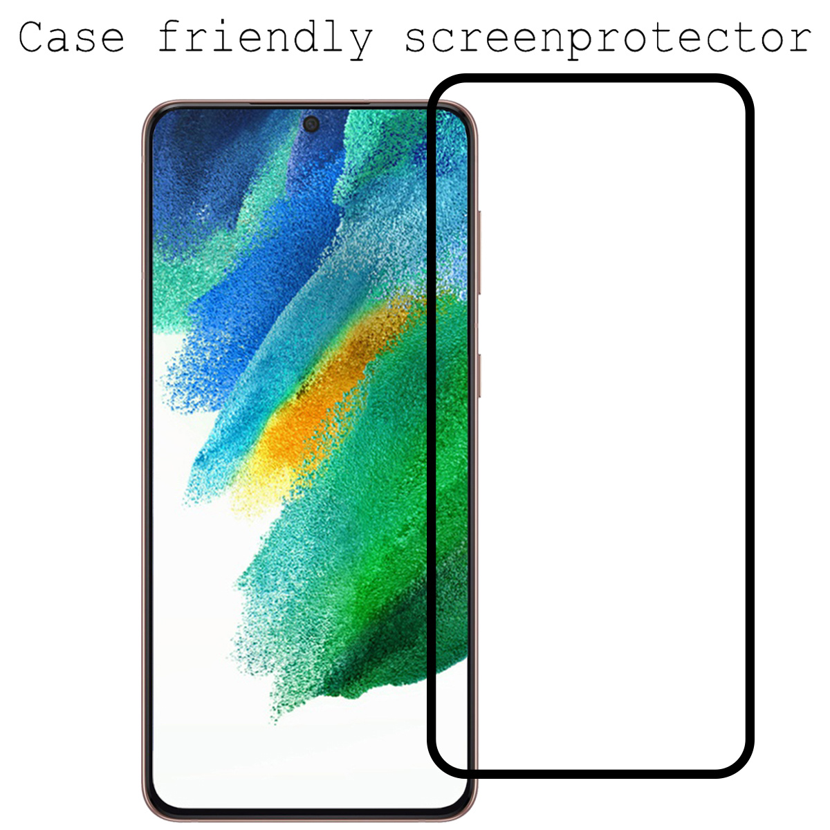 BASEY. Screenprotector Geschikt voor Samsung S21 FE Screenprotector Beschermglas Full Cover - Screenprotector Geschikt voor Samsung Galaxy S21 FE Screen Protector Full Cover - 2 Stuks