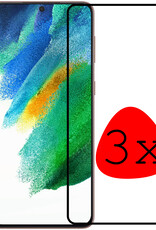 BASEY. Screenprotector Geschikt voor Samsung S21 FE Screenprotector Beschermglas Full Cover - Screenprotector Geschikt voor Samsung Galaxy S21 FE Screen Protector Full Cover - 3 Stuks