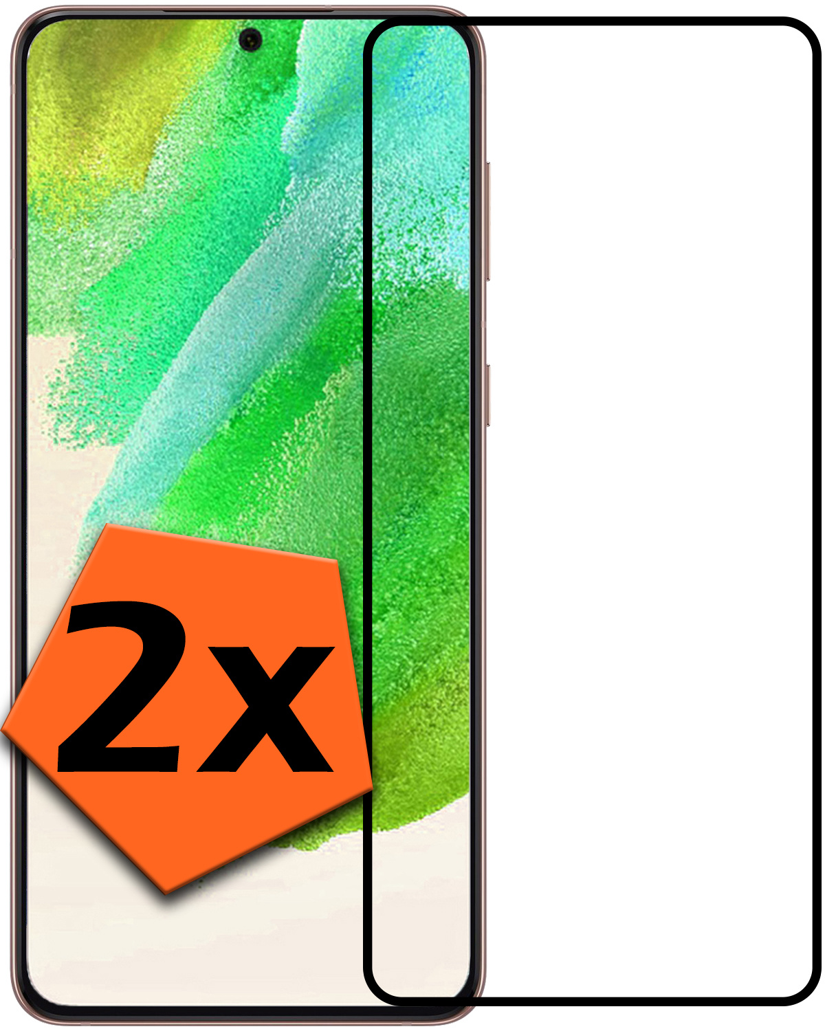 Nomfy Screenprotector Geschikt voor Samsung S21 FE Screenprotector Bescherm Glas - Screenprotector Geschikt voor Samsung Galaxy S21 FE Screen Protector Tempered Glass Full Screen Full Cover - 2 PACK